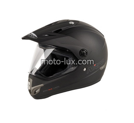 Шлем кроссовый VENTO (с визором) (размер: L, XL)  черный матовый