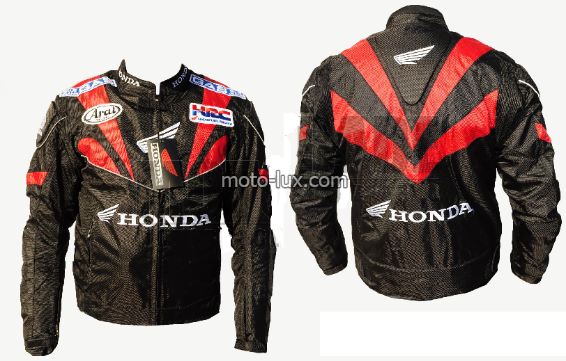 Мотокуртка текстиль   "HONDA" черно-красный  (размер: M, L, XL, XXL, )